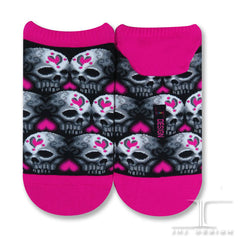 Skull Ankles Love Heart Skull Pink