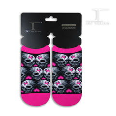 Skull Ankles Love Heart Skull Pink