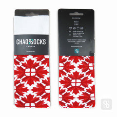 Chaossocks - Maple leaves-white