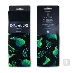 Chaossocks - Green leaves and white flower