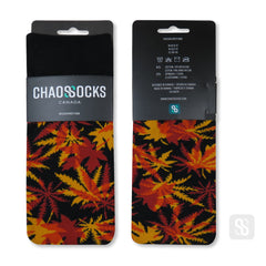 Chaossocks - Maple leaves and hemp Red