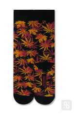 Chaossocks - Maple leaves and hemp Red