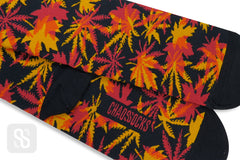 Chaossocks - Maple leaves and hemp Red