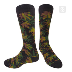 Chaossocks - Maple leaves and hemp-amber