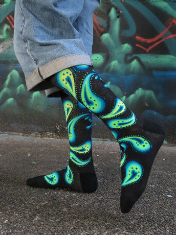 Chaossocks - Paisley - Kiwi Black