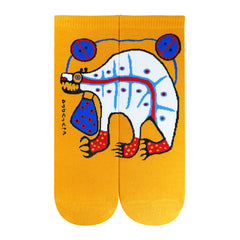 Indigenous Canadian Artist Norval Morrisseau Sacred Medicine Bear Quarter Socks