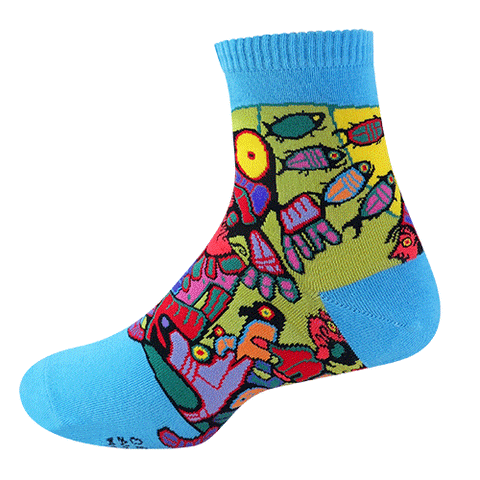 Indigenous Canadian Artist Norval Morrisseau Observation of the Astral World Quarter Socks