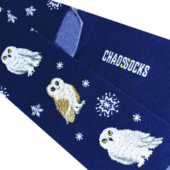 Chaossocks Snowflakes and Owls(Blue)