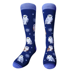 Chaossocks Snowflakes and Owls(Blue)