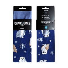 Chaossocks Snowflakes and Owls(Blue)