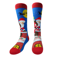 Chaossocks Santa Claus climbing down chimney