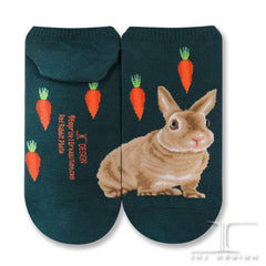Wild Life Ankles Red Rabbit Socks