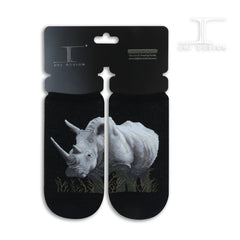 Wild Life Ankles White Rhinoceros Socks