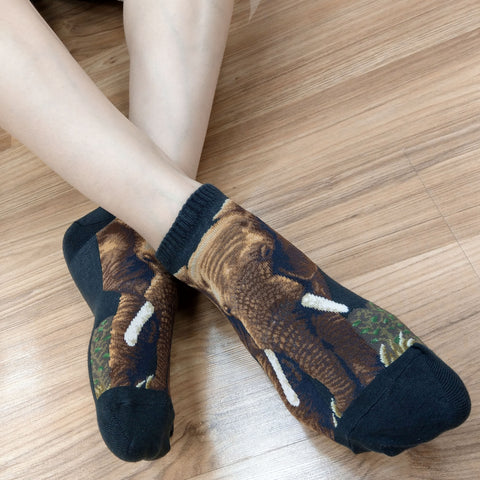 Wild Life Ankles Elephant Socks