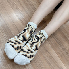 Wild Life Ankles Snow Leopard Socks