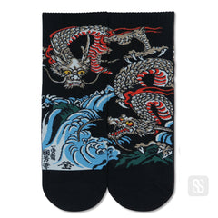 Chaossocks - Japanese Masterpiece - Two dragons by a waterfall