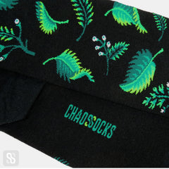 Chaossocks - Green leaves and white flower